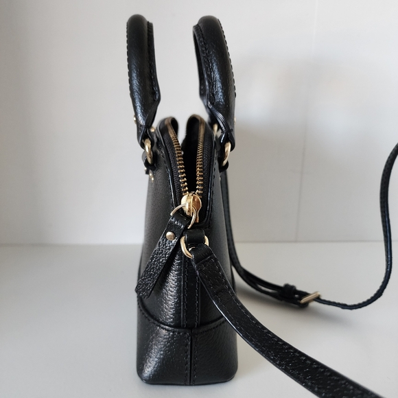 Kate Spade Wellesley Mini Rachelle Crossbody Bag Black and Gold Top Handle - Picture 7 of 12